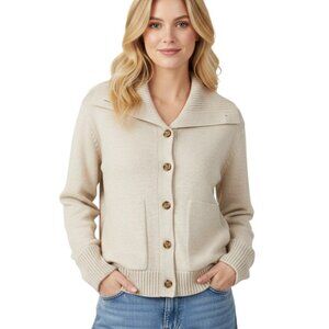 Banana Republic Womens Shawl Collar Cardigan Knit Sailor Sweater Boho Cottage